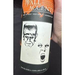 Self-Adhesive Frankenstein Scary Faces Wall Art HALLOWEEN Stickers NEW 23”